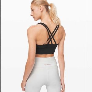 Lululemon Energy Bra Long Line Texture in Black Size 10